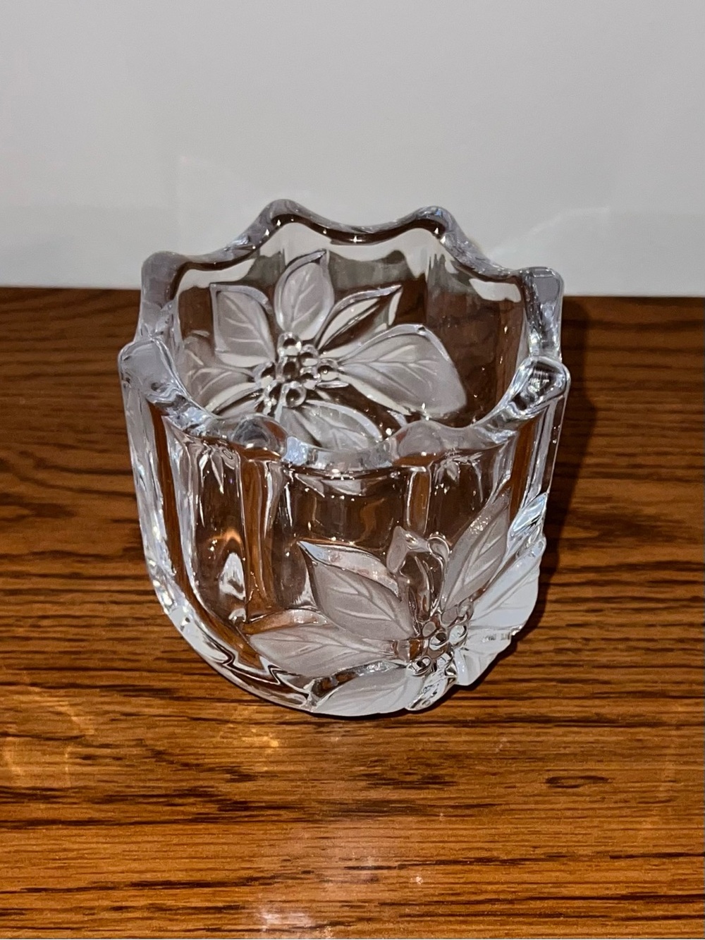 Mikasa Poinsettia Crystal Votive Holder